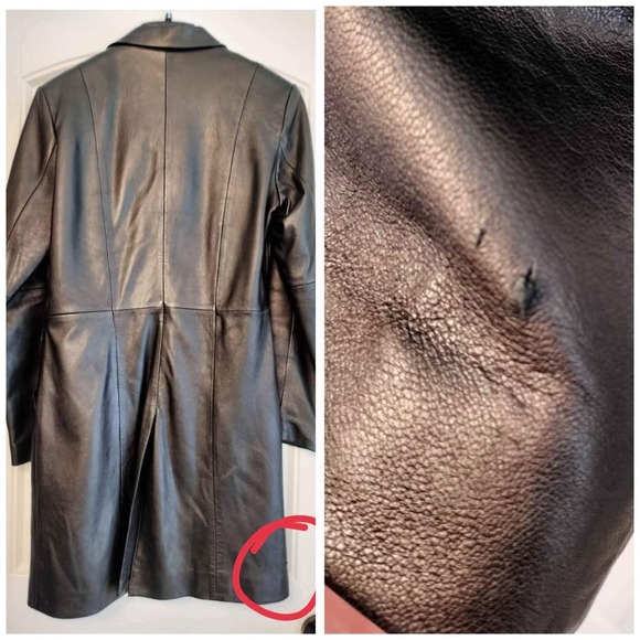 Black Leather Coat - Picture 4 of 5